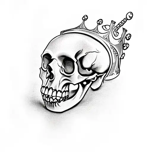 Anatomically Accurate Human Skull With A King's Crown On The Head Which Is Nail-picked