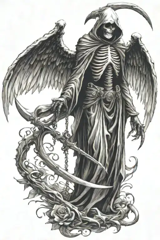 Grim Reaper Full Body Wings Scythe