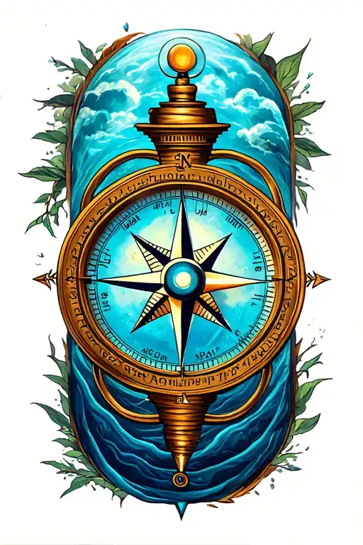 Compass Surrounded Birth Month July 1988