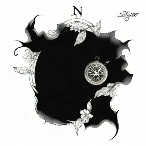 Compass With Jasmine Flower