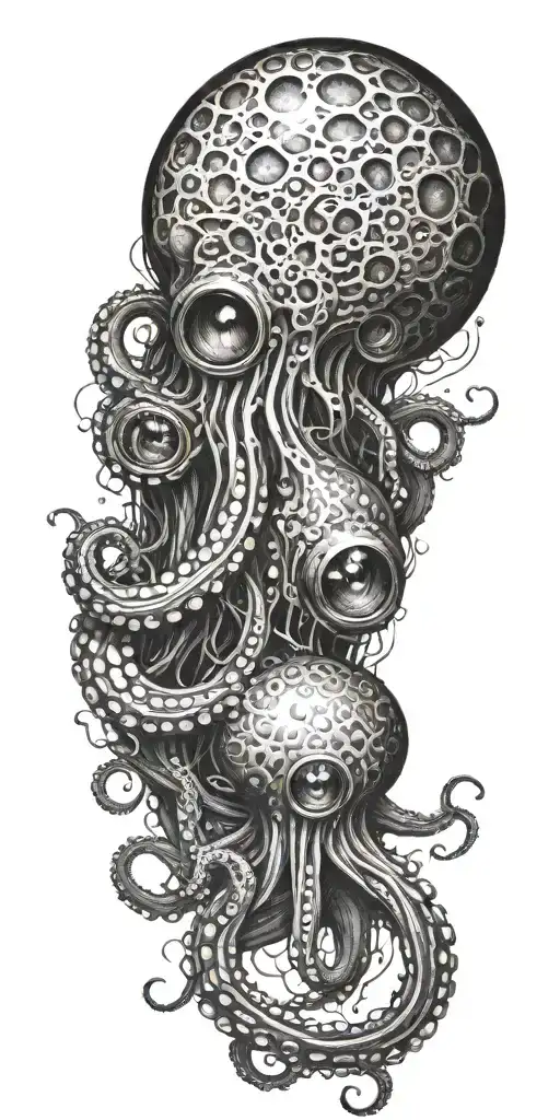 Octopus Tentacles Jellyfish Morphing Into Eyeball