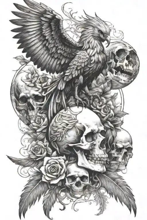 Phoenix And Skulls