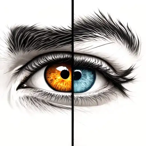 Half Tiger Eyes And The Other Half A Female Eye