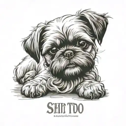 My Pet Dog Shih Tzu Muffin Image And His Paw With His Birth Date In Roman Letters