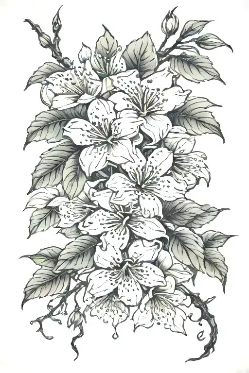 Cherry Blossom Vine Wrap My Arm Straight Line