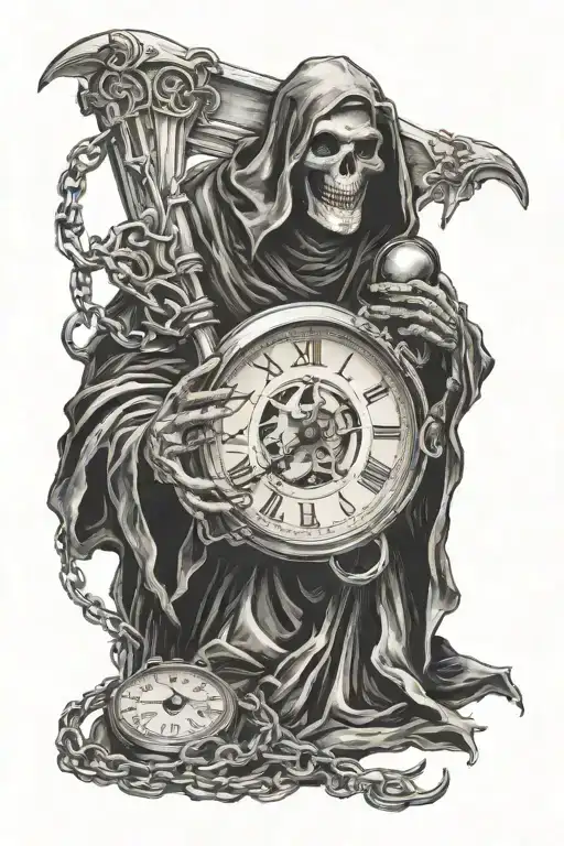 Grim Reaper Holding Stop Watch