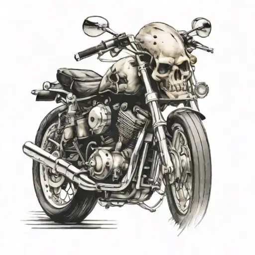 Motorcycle With Skull Adorned