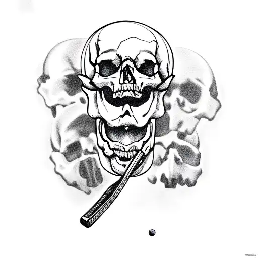 A Skull Playing Tennis With A Racket Made Of Bones