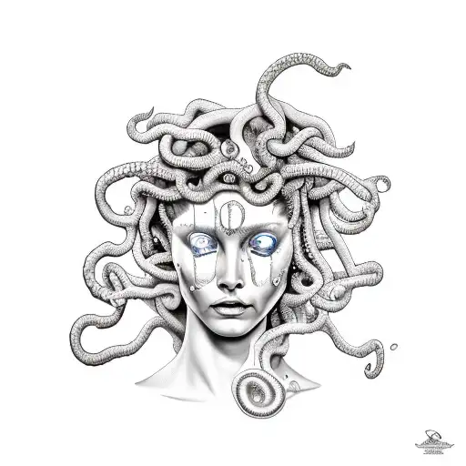 Medusa With Tears Running Down Her Face