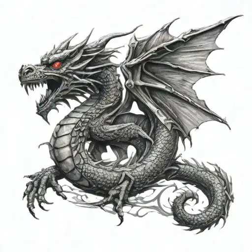 Dragon Tattoo Back Closure