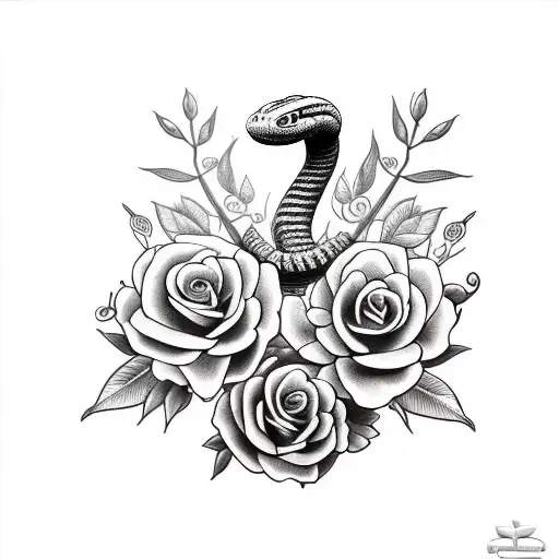 Snake And Flowers