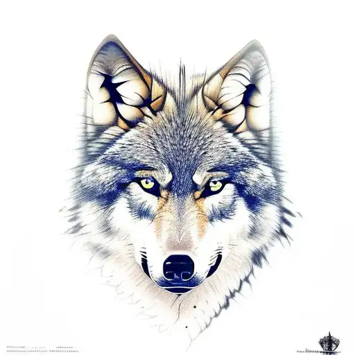 Wolf With Native Feathers