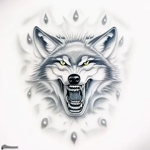 A Wolf With An Evil Snarl Of Teeth
