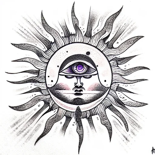 Third Eye With Sun And Moon