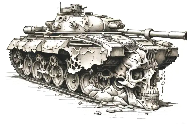 M1a1 Tank With Buffalo Skull