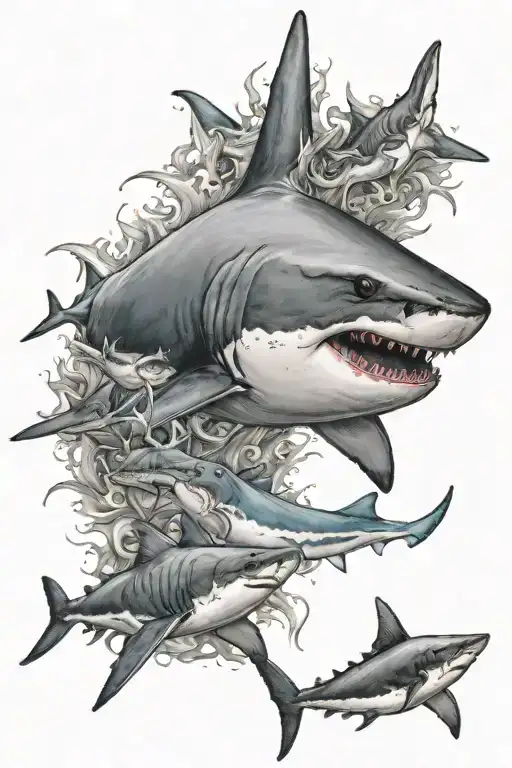 Great White Shark Birds Eye View