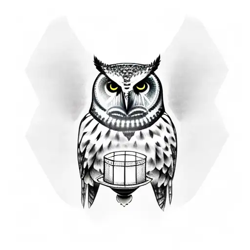 Nordic Owl Holding Lantern