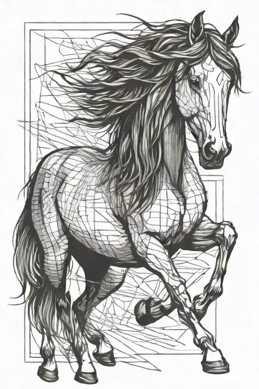 Horse Made Of Lines