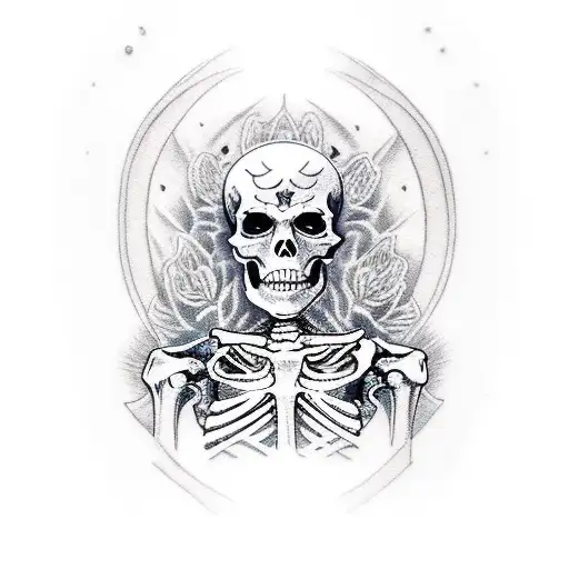 Skeleton High Priestess Tarot Card