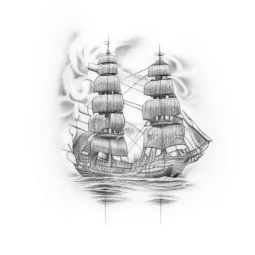 Red Pirate Ship Forearm