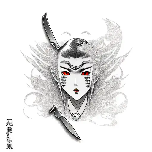 Japanese Evil Lady Killer With Knife