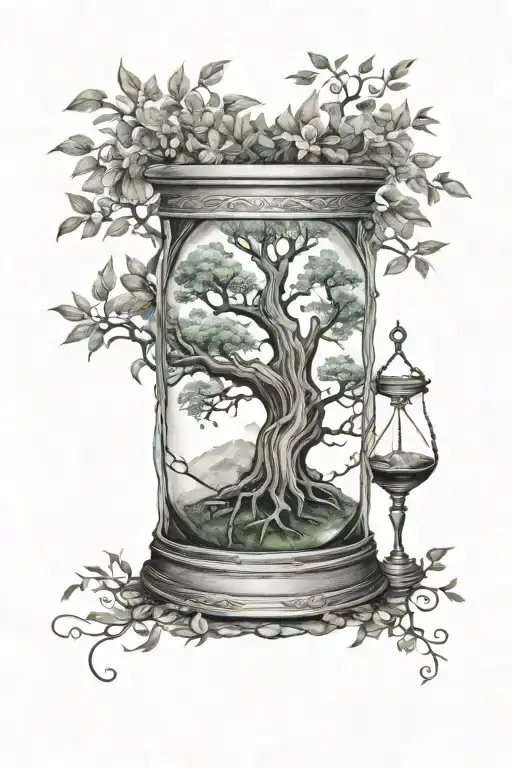 Tree Of Life Hour Glass Containing