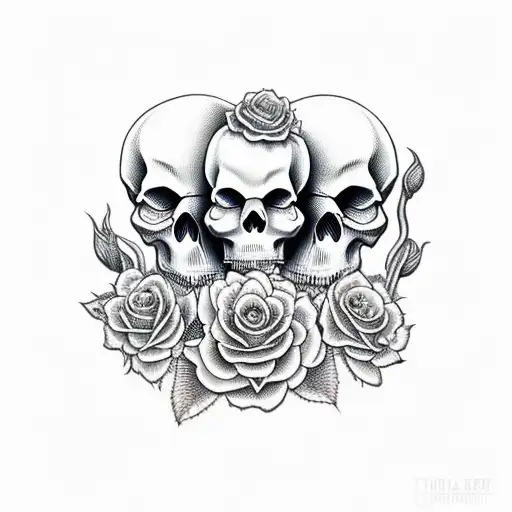 Hear No Evil See No Evil Speak No Evil Skull With Rose