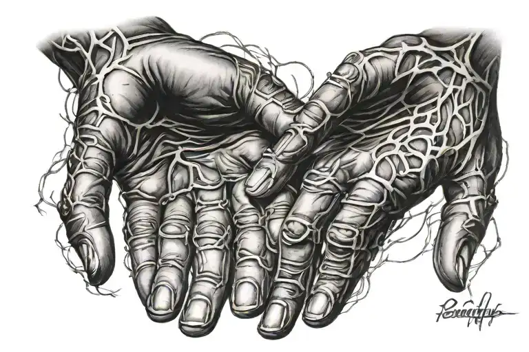 Blackout Tattoo Of Hands