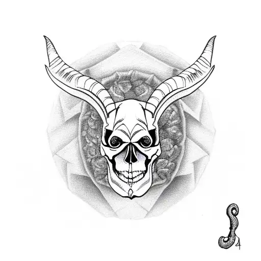 Skull Of A Goat With Pentagrama