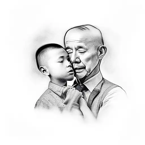 Son Saying Goodbye To Father That Passed Away