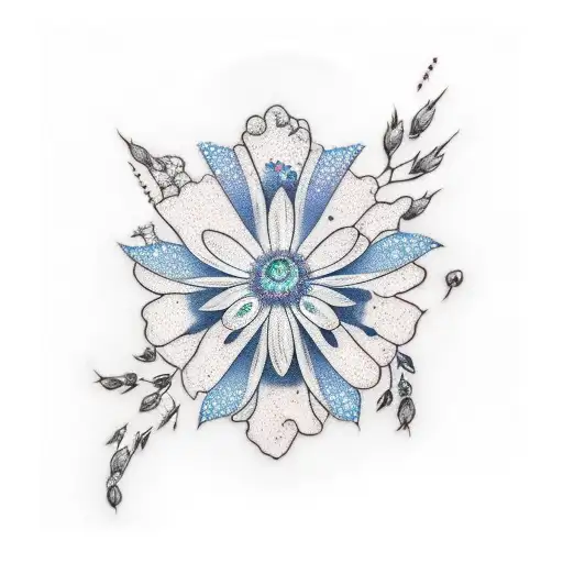 Crystal With Forget-me-not Flower