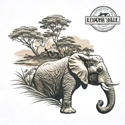 Elephant Safari Landscape