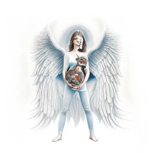 Angel Mom With Devil Child