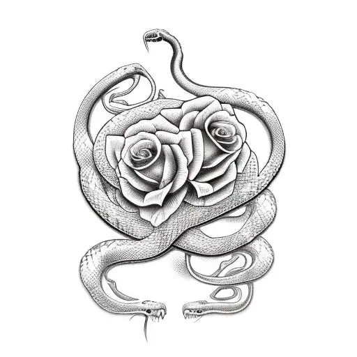Snake Calaveras Y Rosas Para El Hombro
