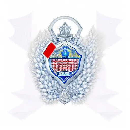 Blue Police Officer Badge With Blue Canadian Flag Behind It