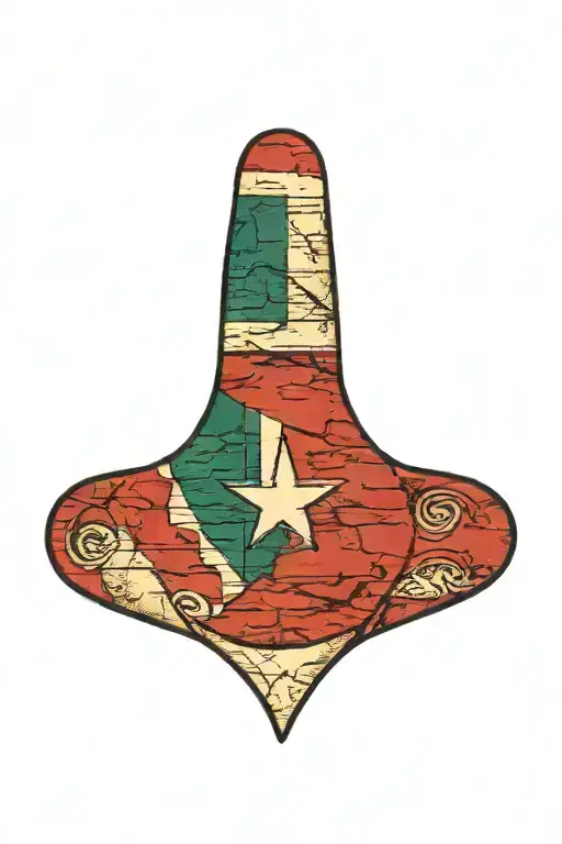 Texas Logo Half Mexican Flag Half Texas Flag Ripping Out Of Chest