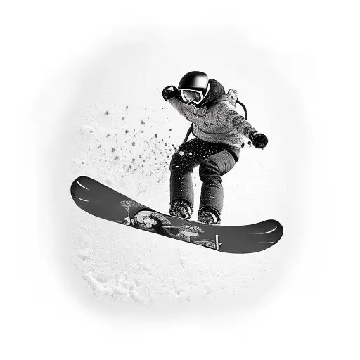 Snowboarder And Mountain Biker