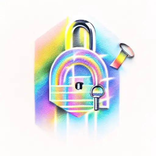 Padlock And Rainbow