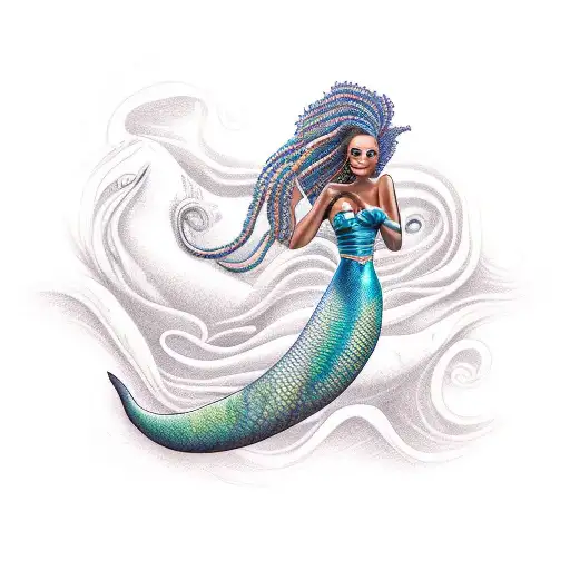 African American Fully Body Mermaid