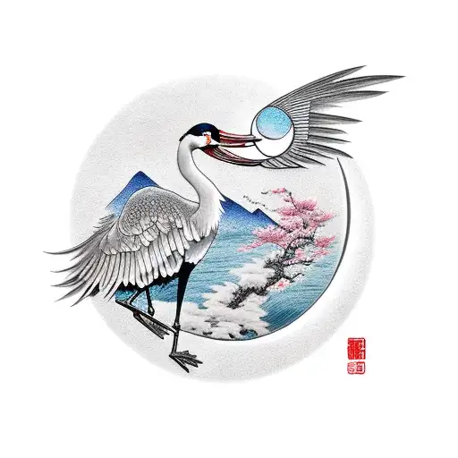 Japanese Crane Moon