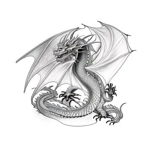 Dragon On Blac Skin