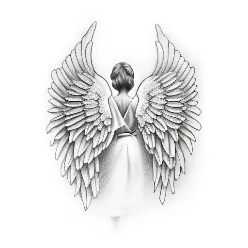 Angel With Open Wings