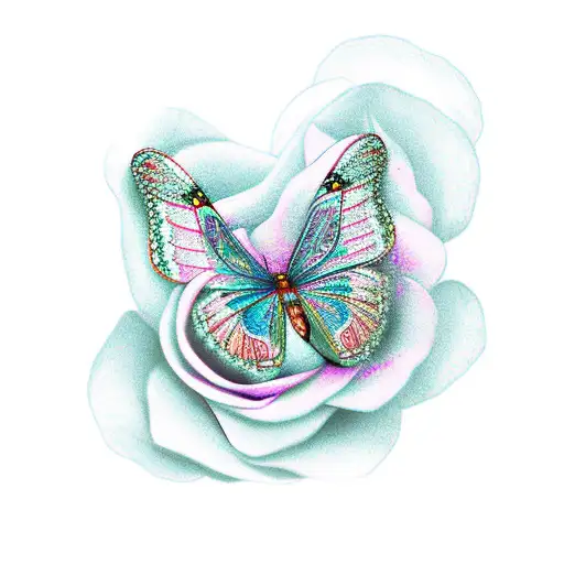 Butterfly With Rose