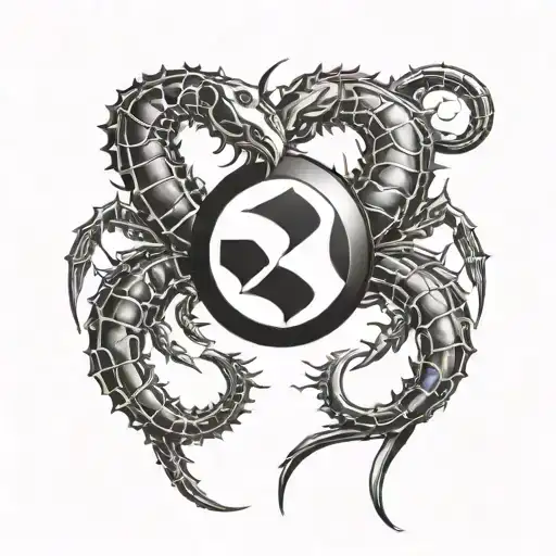 Scorpio And Pisces Zodiac Symbols Intertwined