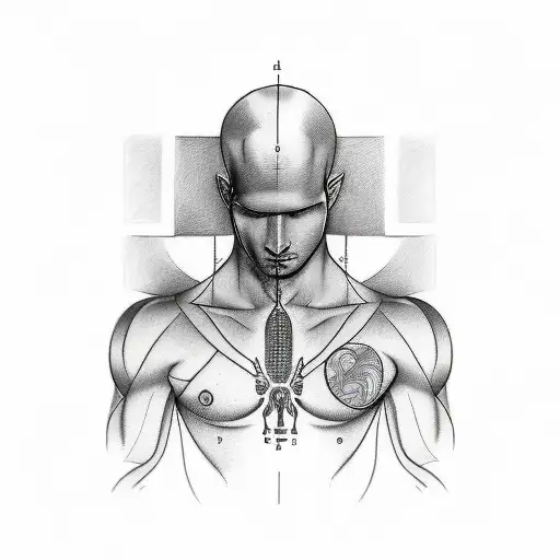 Sketch Of A Male Tattoo In Support Of A Girl Fighting Breast Cancer