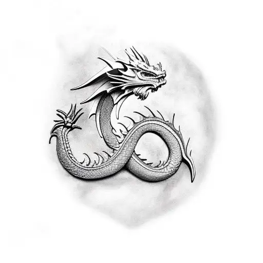Dragon On Black Skin