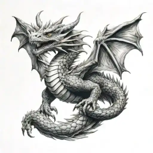 Fantasy Full Body Dragon Flying Up