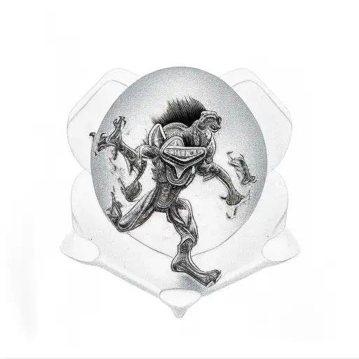 A Giant Man Crushing A Tiny And A Car