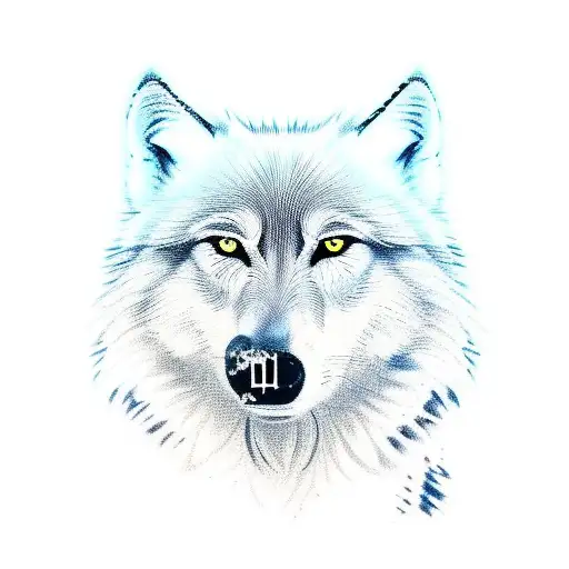 White Wolf Fighting Black Wolf