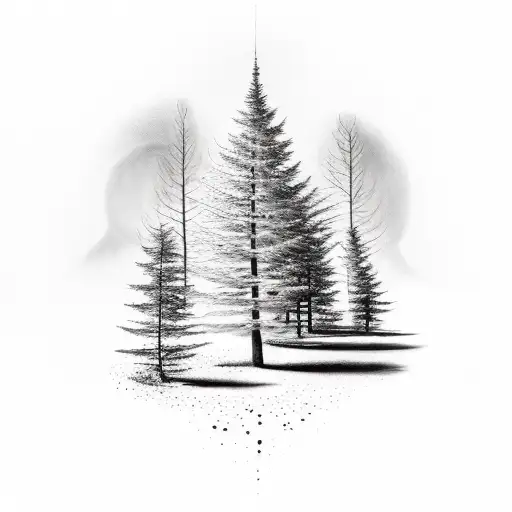 Trees In A Forest With The Roots Digging Deeply And Visably Into The Dirt